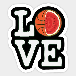 Love Basketball Watermelon Sticker